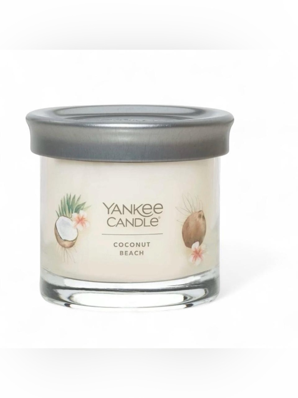 Yankee Candle Coconut Beach Small Jar Candle - White & Silver